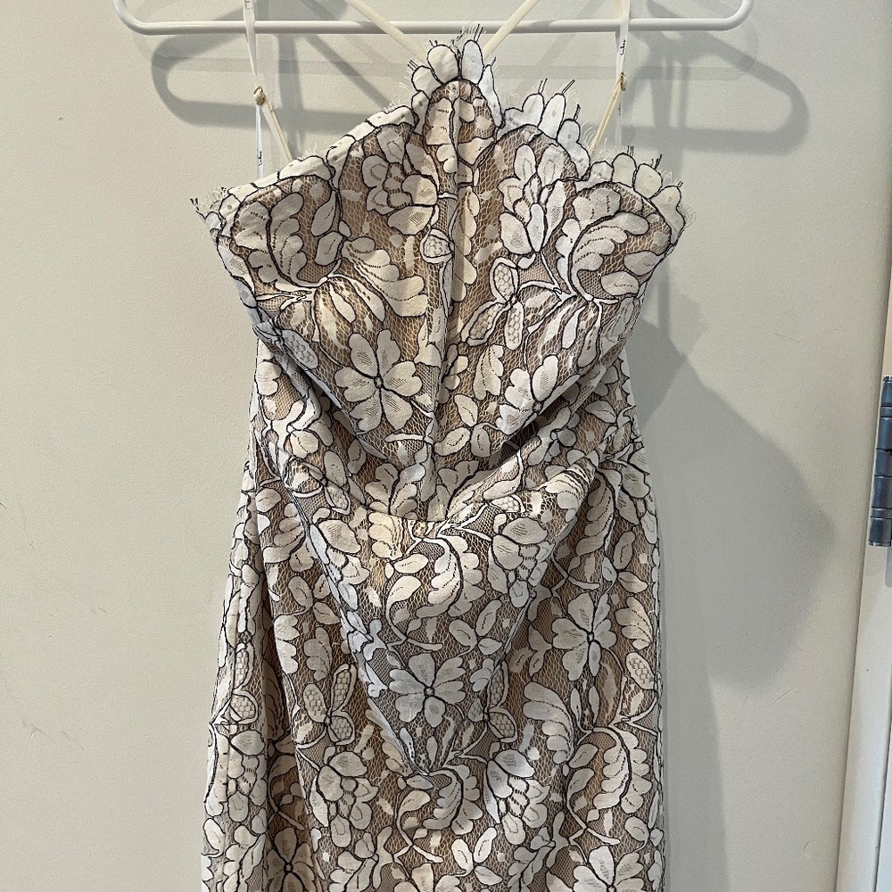 Lulus Flowered Lace Detail Mini Dress Formal Size Small